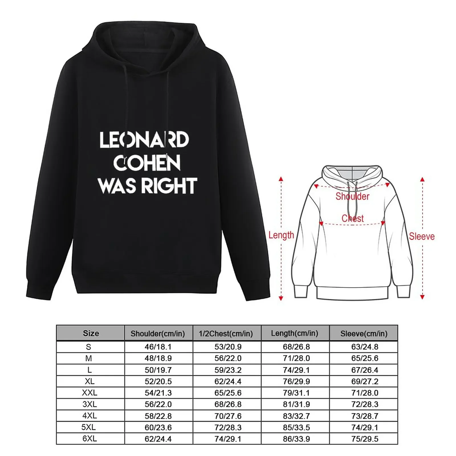 New Leonard Cohen was right Pullover Hoodie male clothes men's coat autumn new products new features of hoodies & sweatshirts