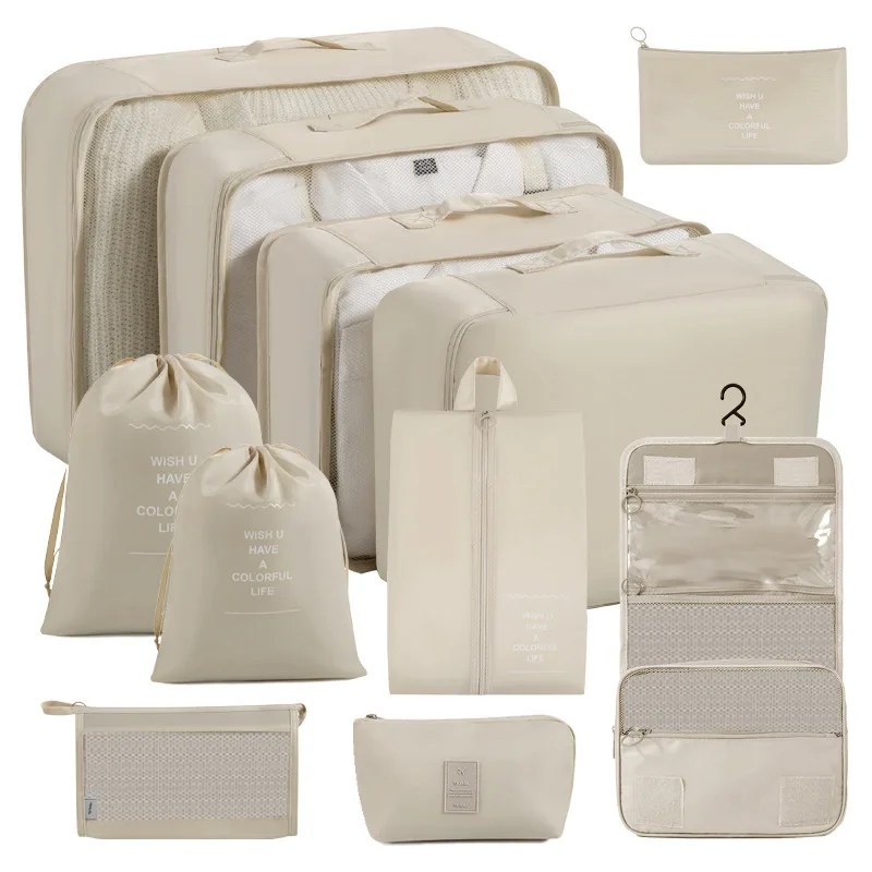 7/8/9-piece Set Travel Storage Bags,Digital Toiletries Shoes Clothes Organizer Bag Suitcase Clothes Tidy Pouch,Packing Cubes Set