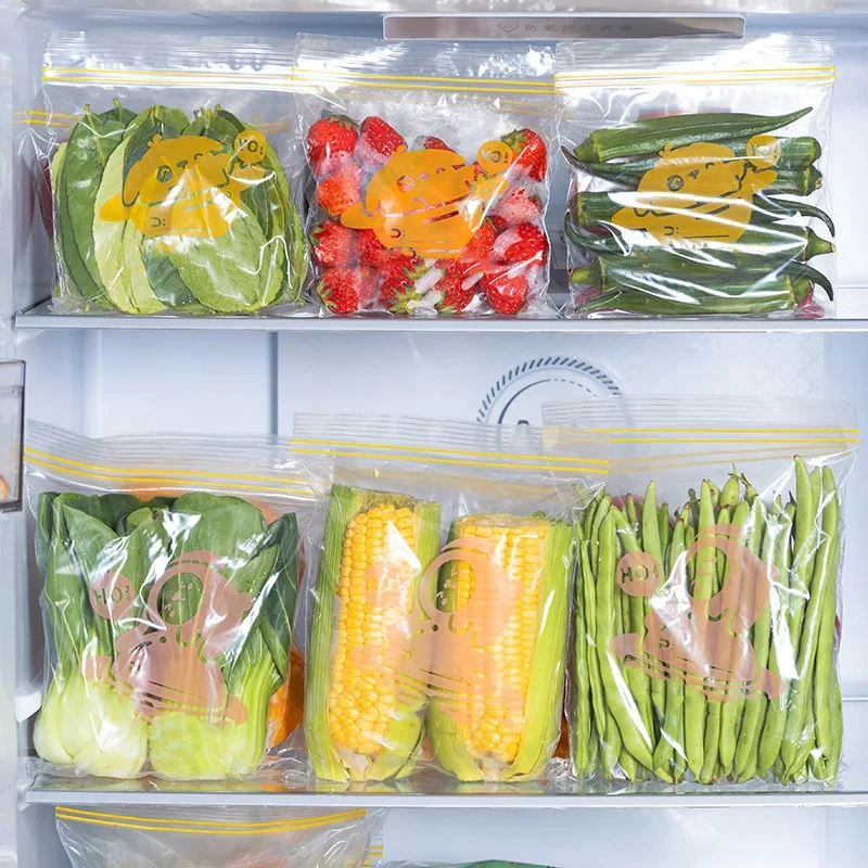 10/20/30Pcs Fresh Keeping Bag For Vegetable Fruit Storage Kitchen Food Freezing Preservation Zipper Sealed Bags