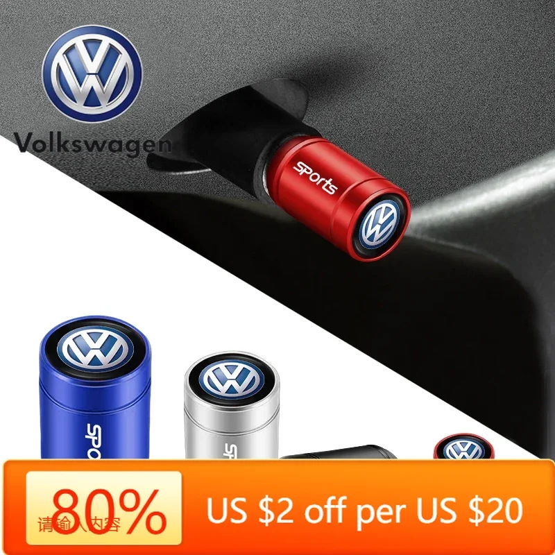 

Горячие эмблемы, 4 шт., металлические колпачки для клапанов шин, крышка стержня воздуха для автомобильных шин для Volkswagen Jetta Golf Passat Polo Tiguan Arteon Touareg Mago