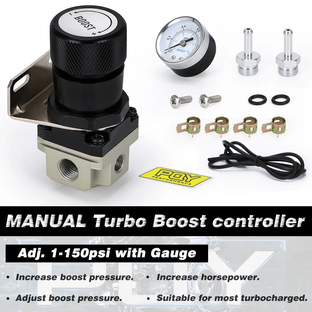 LZONE - T2 UNIVERSAL ADJUSTABLE MANUAL GAUGE TURBO BOOST CONTROLLER 1-150 PSI SR20DET SR JR5811