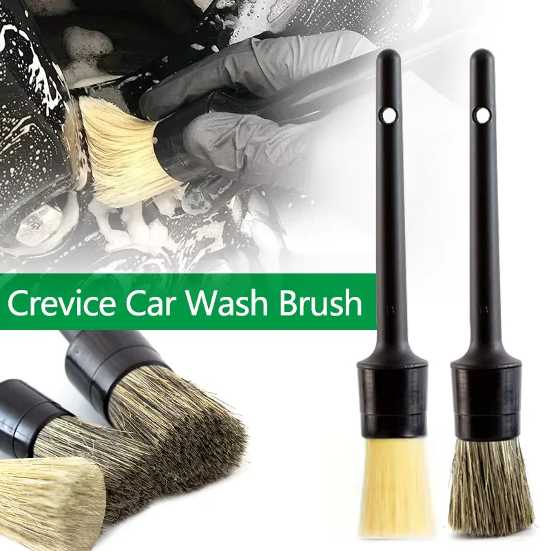 Car Interior Detail Brush Cleaning Brush Boar Hair Bristle Brushes for Car Cleaning Tool Auto Detail Dust Removal Cleaning Brush