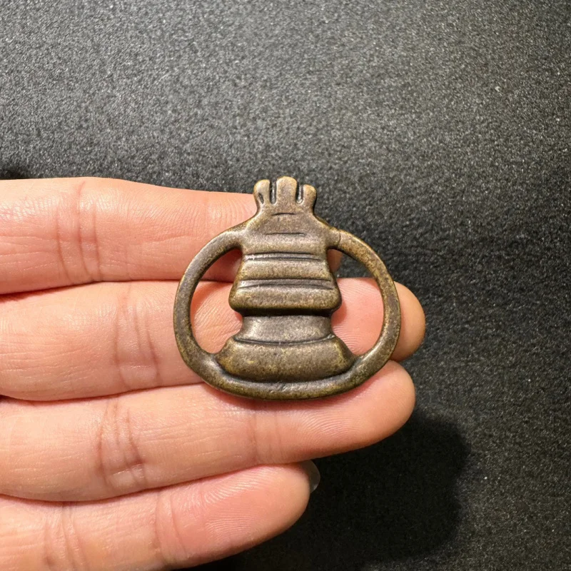 Brass Tibetan-style Buddhist stupa link, sutra clasp accessory