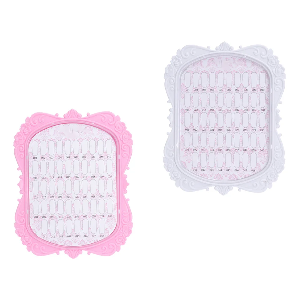 

2Pcs Nail Display Boards European Style Nails Style Show Boards Nail Card Manicure Display Manicure Showing Board