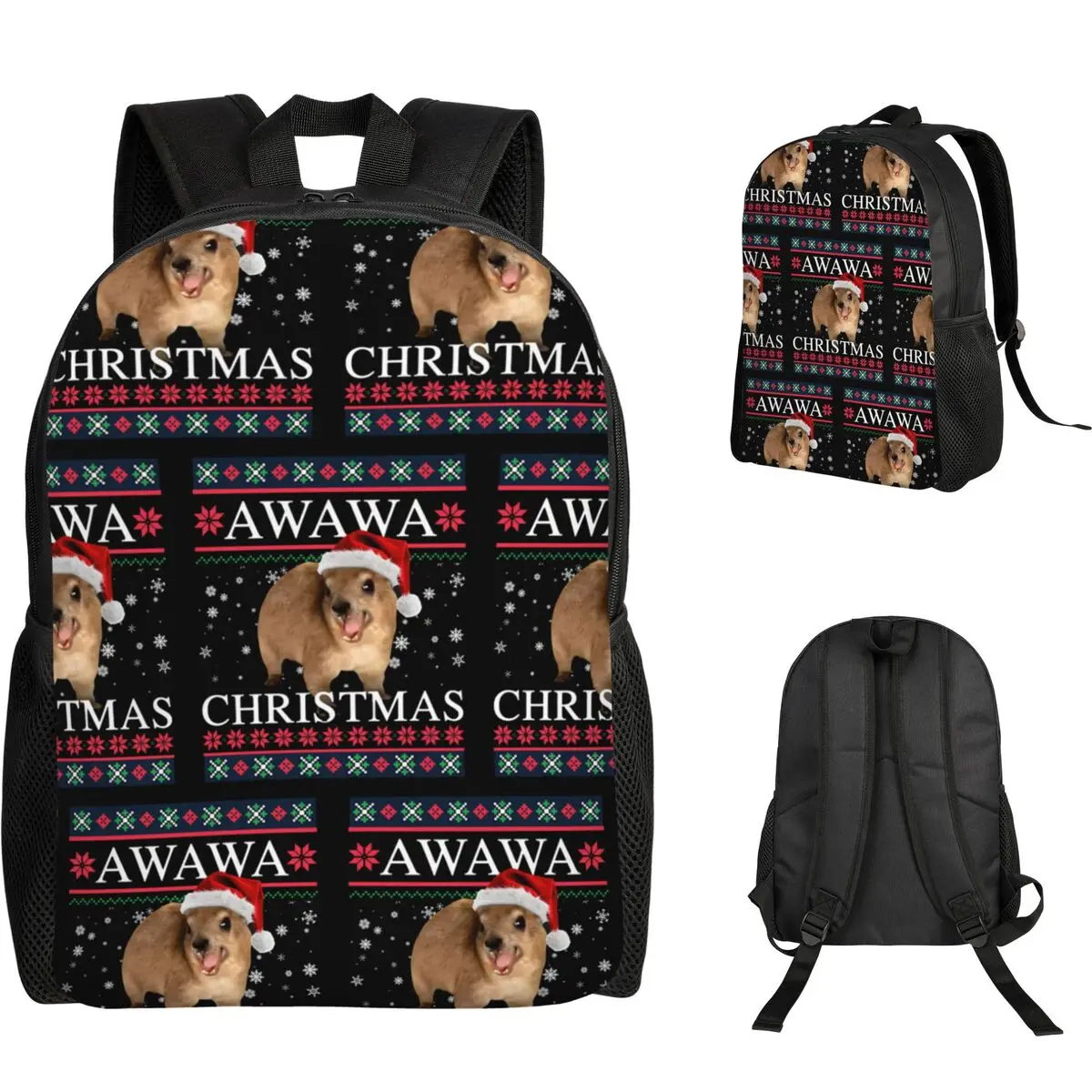 

Рюкзак Rock Hyrax Merry Christmas Ugly Style для студентов, школьников, мальчиков и девочек, сумка для книг, школьная сумка, сумка для ноутбука, сумка через плечо