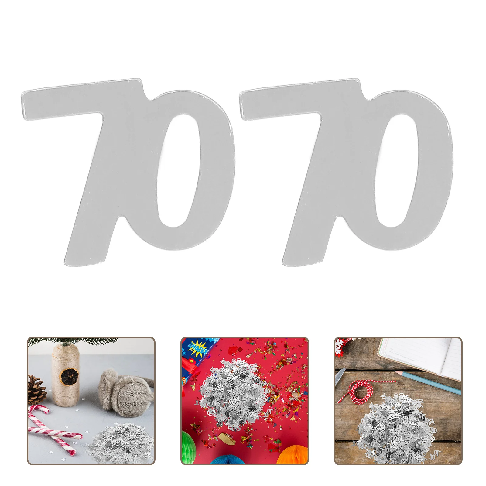 

1200 Pcs 70th Birthday Confetti Sequin Decorations Commemorate Dining Room
