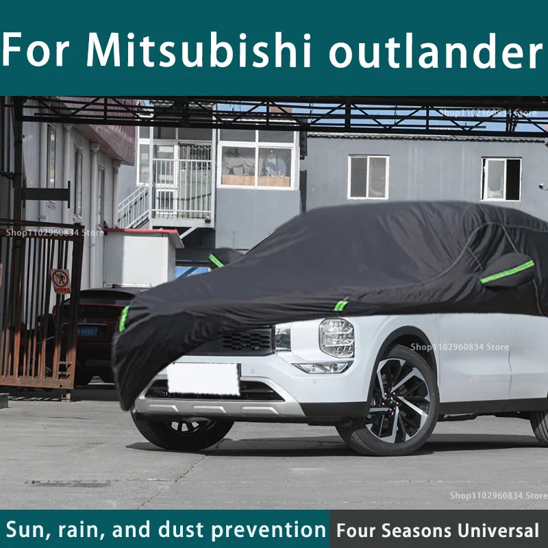 

For Mitsubishi Outlander 210T Full Car Covers Outdoor Uv Sun Protection Dust Rain Snow Protective Car Cover Auto Black Cover