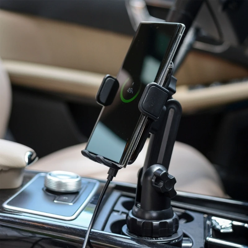 

360° Rotary Car Cup Holder Phone Stand Shockproof Phone Wireless Charging Bracket Phone Holder Accessory Dropshipping