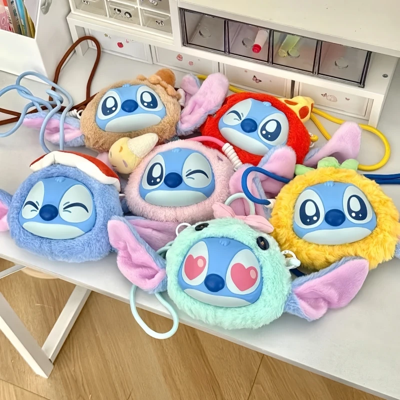 

Genuine Stitch Funny Travel Series Crossbody Bag Mystery Box Trendy Toys Cute Stitch Vinyl Face Bags Blind Box As Gift
