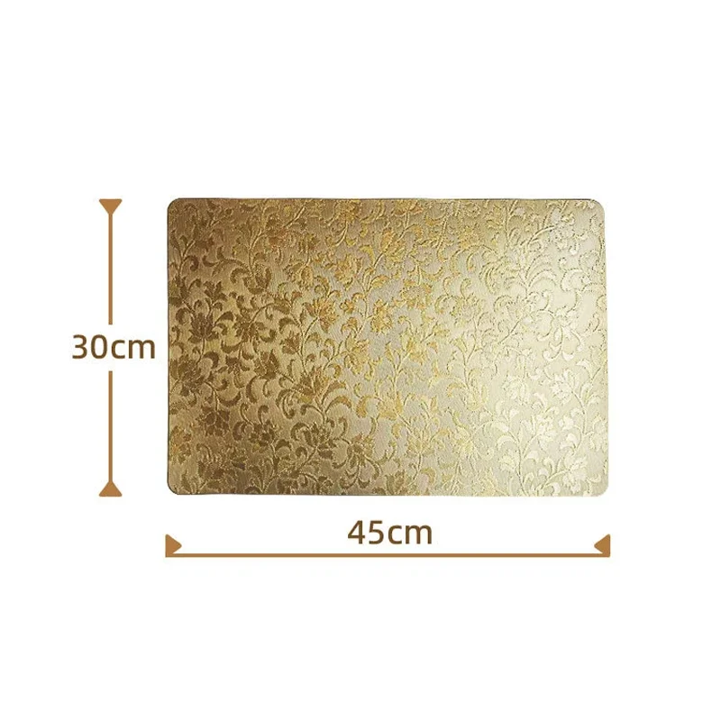 6/4pcs Embossed Placemat Chinese Style Waterproof Oil Proof Heat-insulating Dining Table Decor Mat Home Texture Dining Plate Pad