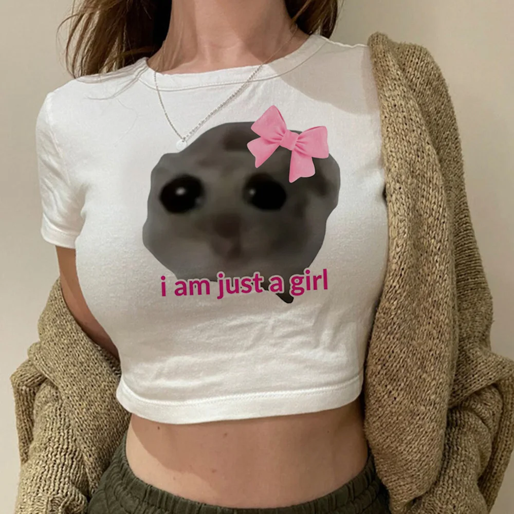 

Sad Hamster 2000s gothic crop top Female Harajuku manga korean fashion cute clothing cropped