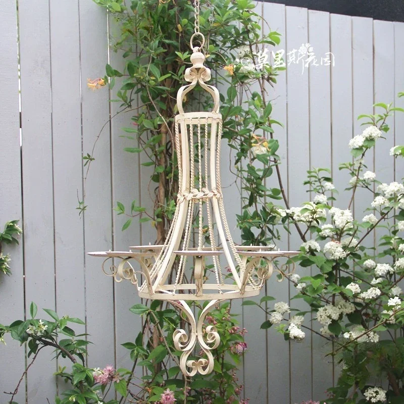 Courtyard sun room decoration retro old sense candlestick wind lamp