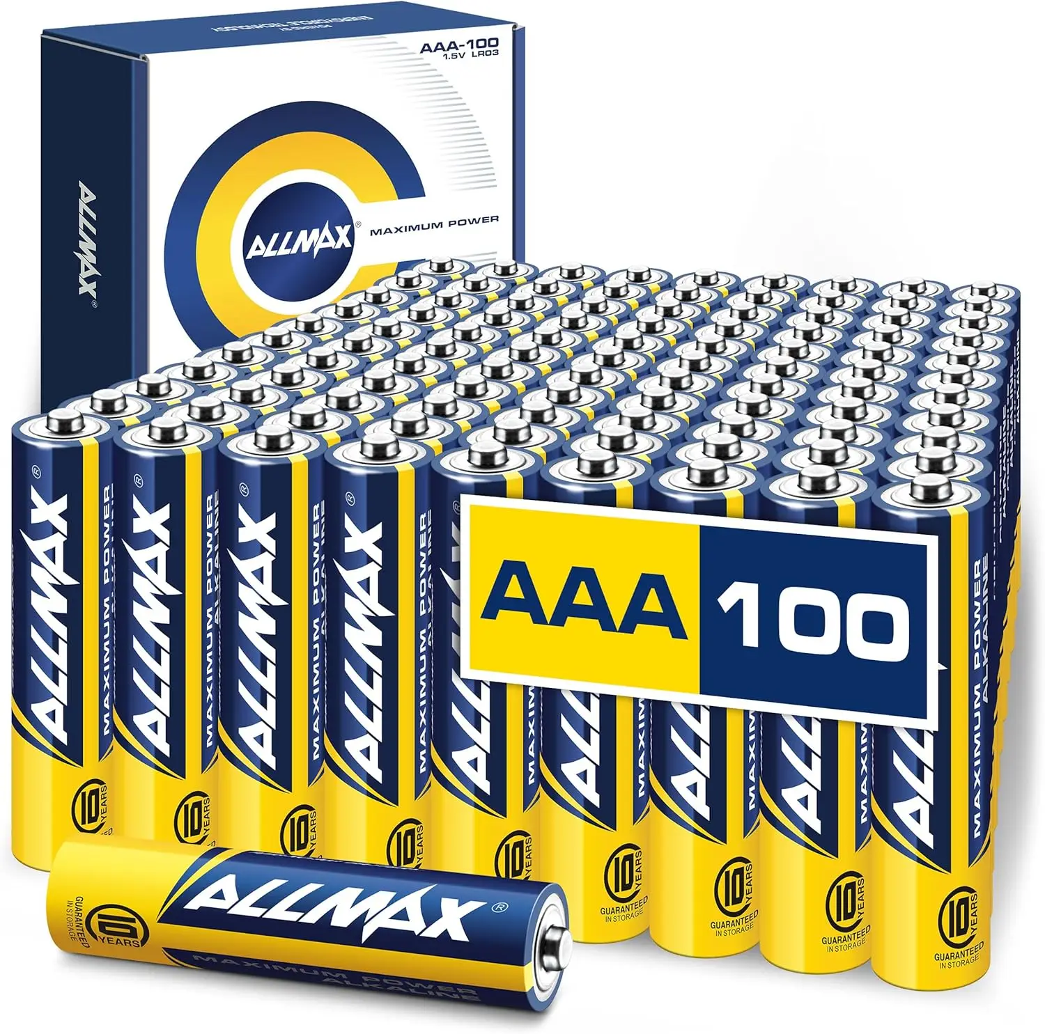 

Щелочные батарейки AAA, 100 штук - сверхдолговечные, герметичные, срок годности 10 лет
