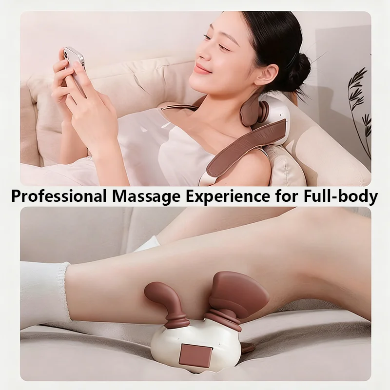 جهاز تدليك للرقبة والكتف والظهر بالضغط الإبري - جهاز تدليك الأنسجة العميق اللاسلكي يشبه الإنسان مع ضغط ساخن للتعب