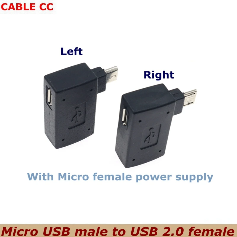 Good Quality Micro Adapter USB 2.0 Female to Male Micro OTG Power Supply 2018 Port 90 Degree Left 90 Right Angled USB OTG