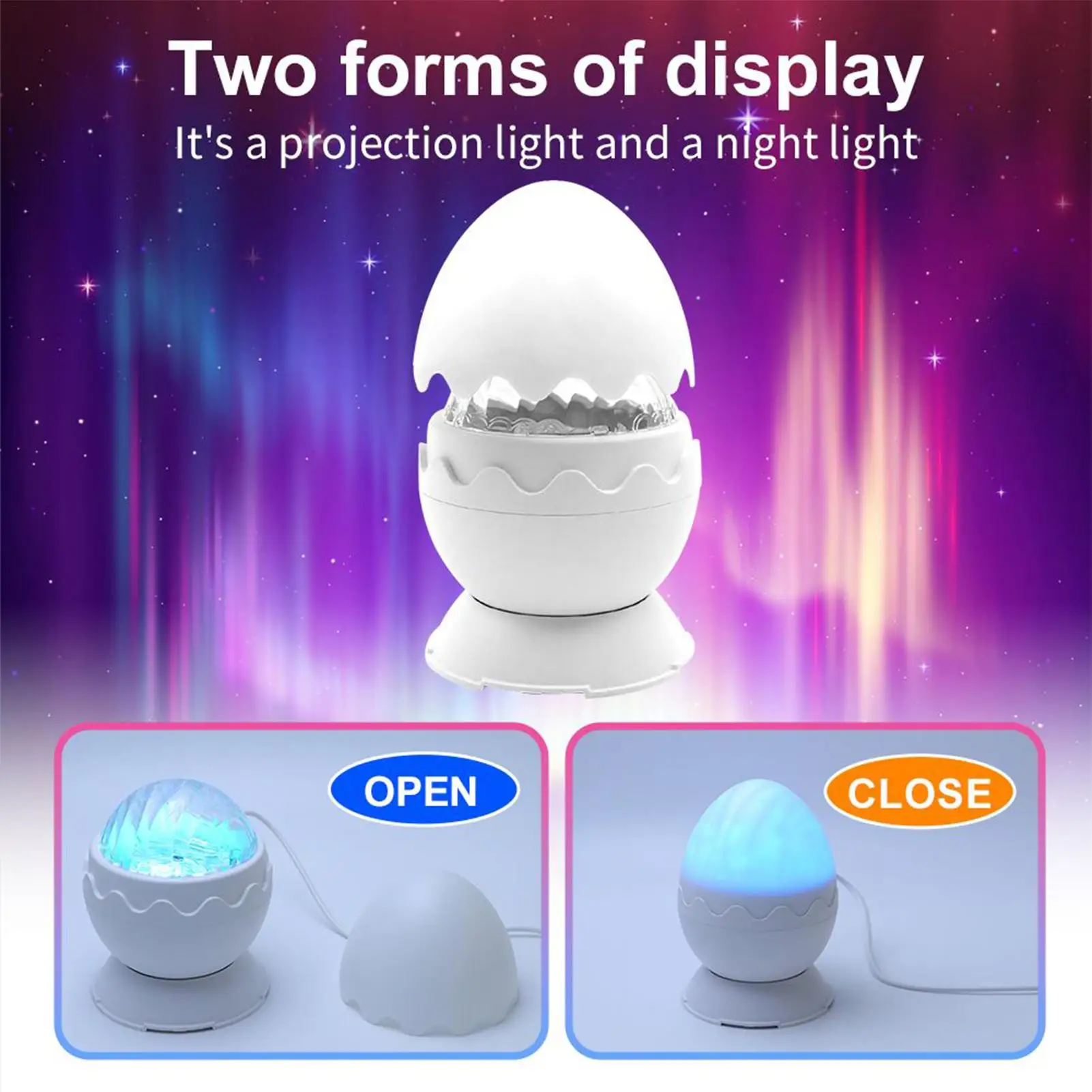 Projector Night Light Dinosaur Egg Shaped Aesthetic Lighting Night Light Projector For Kids Room For 3-12 Years Old Teen Boys