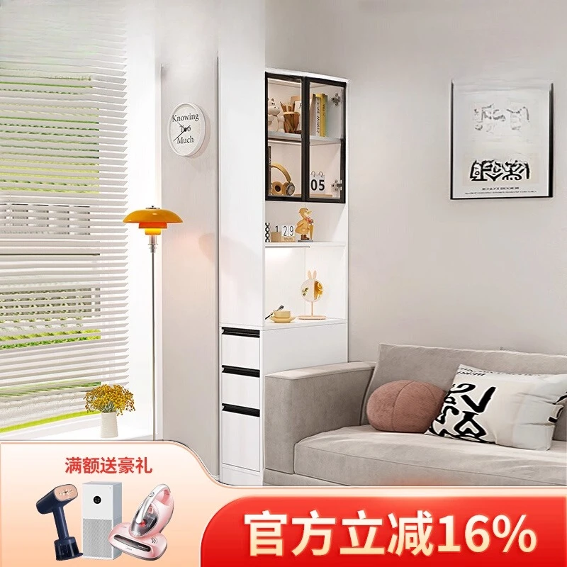 

Cream wind crevice cabinet side pull sofa side cabinet bedroom bedside shelf small bookcase display cabinet 8F57