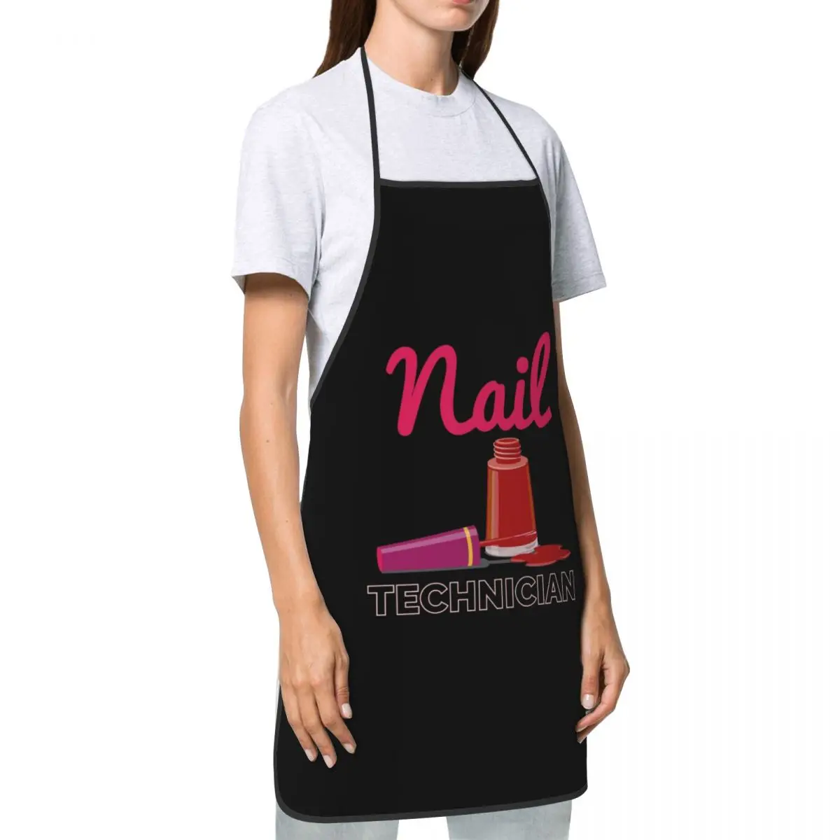 Technician Nail Polish Apron for Women Men Unisex Bib Cooking Kitchen Tablier Cuisine Chef Gardening