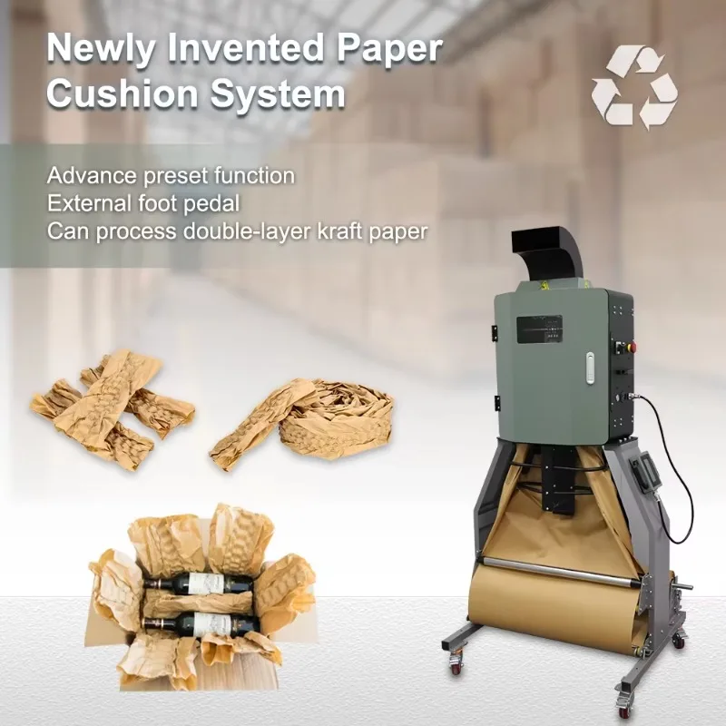 Core Motor Component Packaging Buffer Solution Machine Pad Void Fill Kraft Paper Cushion Machine Category-Paper Making Machinery