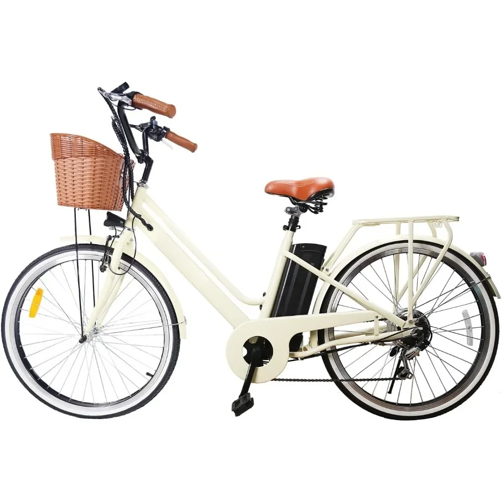 

Electric Bike 350W Up To 40 Miles with Removable Battery, Speed Gear and Shock Absorber, Adults Commuting Cruise Electric Bike