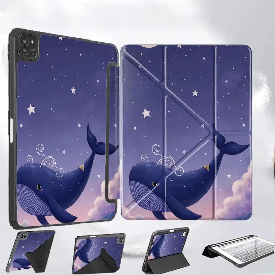 

Tablet Case For iPad Air 4 5 M3 M2 M4 11inch Mini 6 7 Pro 2025 Pro 11th 10th 9th 8th 7th 12.9inch Holder Cover Dreamy Whale