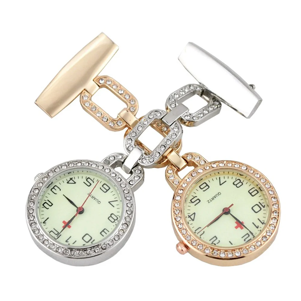 

1Pcs Night Glow Nurse Watch Retro Silver Hanging Pocket Watch Durable Quartz Movement Practical Noctilucence Gift