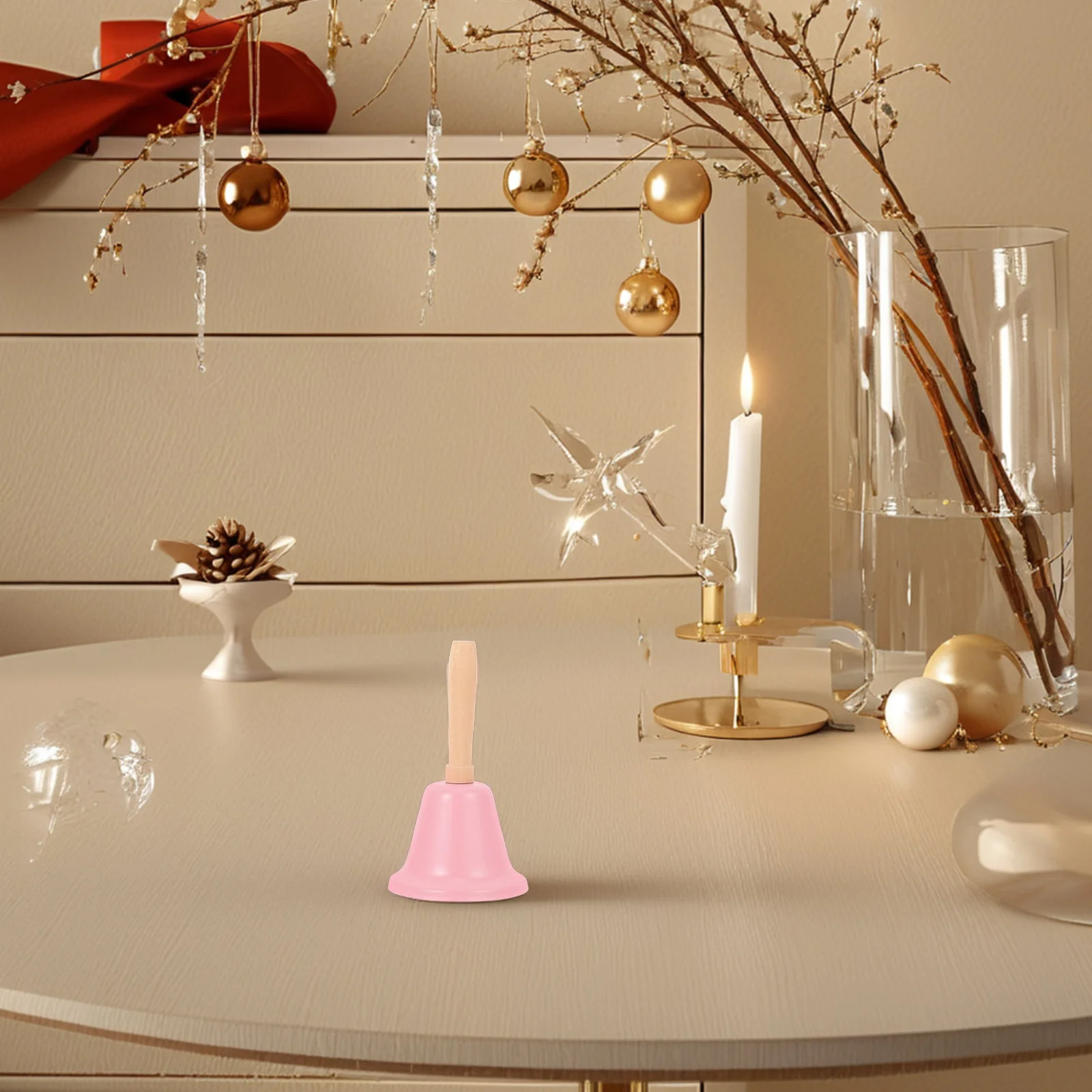 2 قطعة أجراس الحديد المعدنية عيد الميلاد حشرجة الموت مطعم فندق الوردي الديكور اليد جرس الزفاف قبلة الجرس