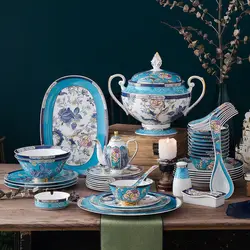 Bowl and plate Bone China Chinese tableware Jingdezhen bowl and plate high-grade rice noodles bowl porcelain