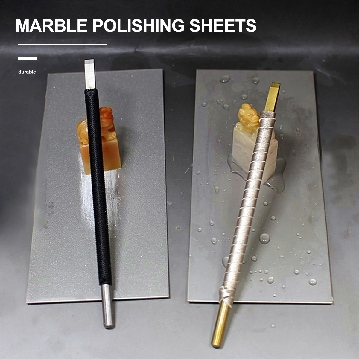 

2Pcs Rectangular Polishing Pads Excellent Polishing Effect for Marble Jade Crystal Restoration Lightweight Portable Emery