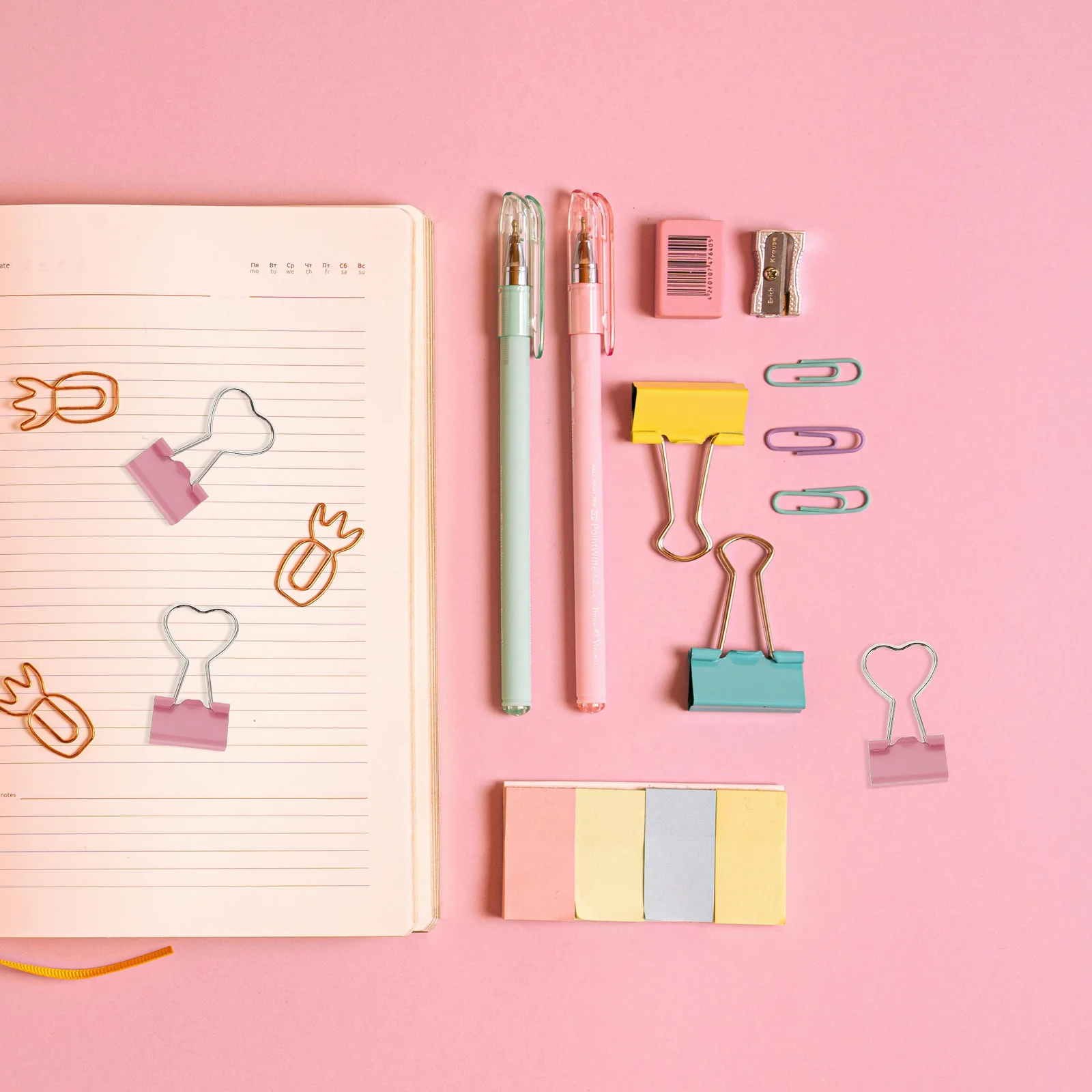 

24Pcs Cute Heart-Shaped Metal Paper Clips Binder Clips for Office School Home Files Notes Scrapbooking Journaling