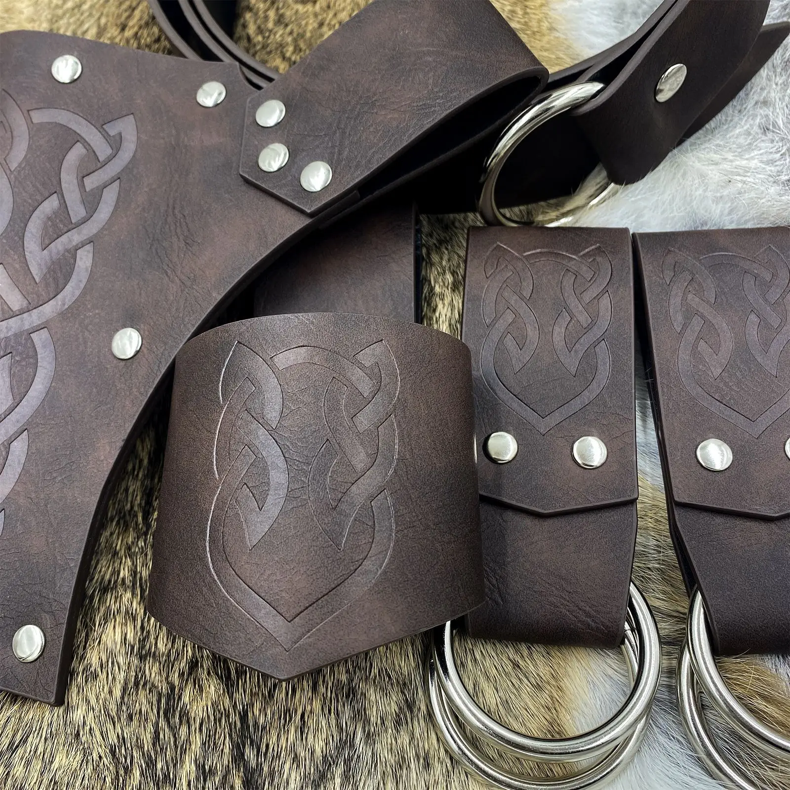 Cinturón de cuero PU de caballero Medieval para hombres, accesorios con bolsa de cinturón, accesorio de Cosplay de moda Universal para niños, Cosplay de Anime