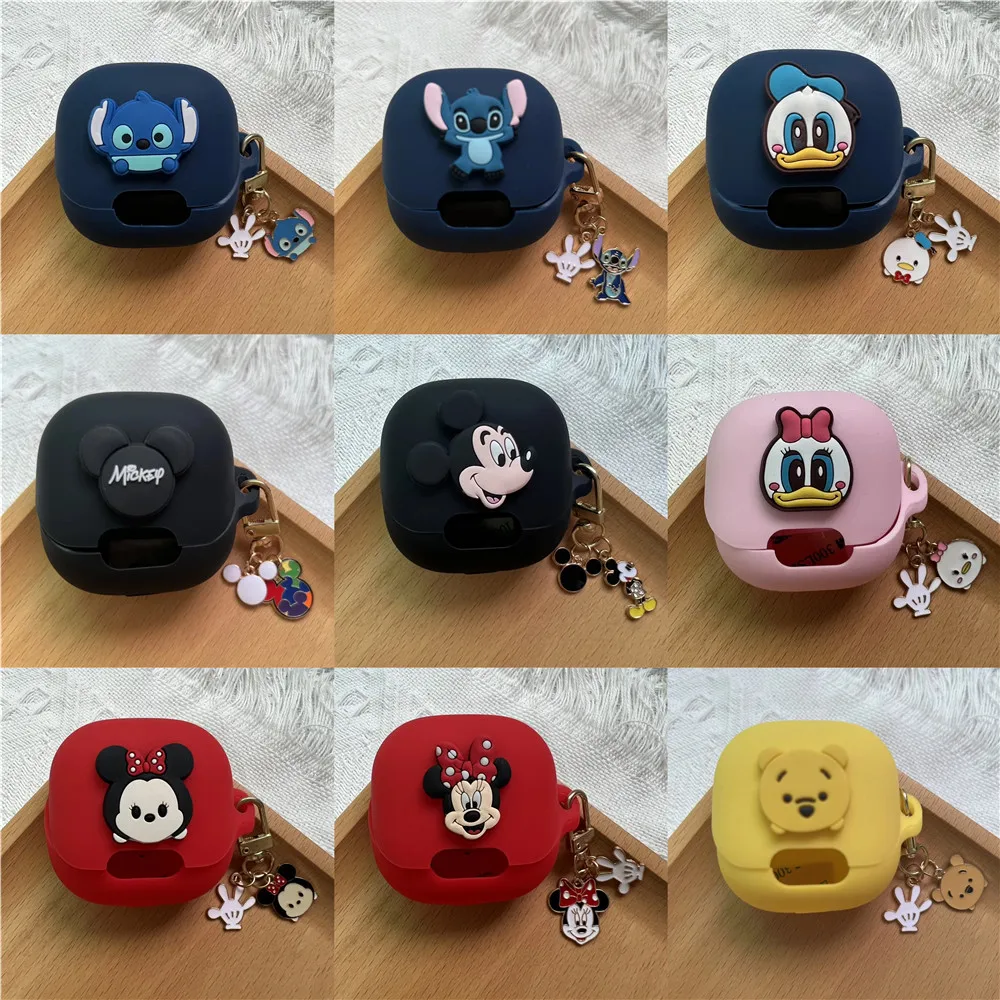 Cartoon Disney Earphone Case Cover For Anker Soundcore Liberty 4 NC Silicone Wireless Earbuds Protective Shell With Keychain