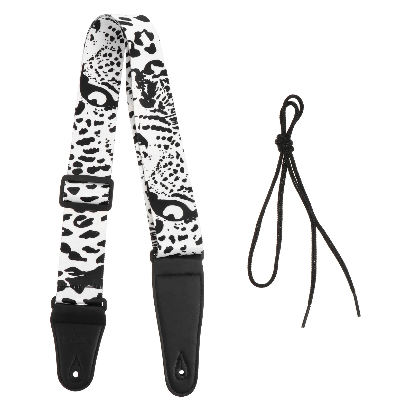 1 pièces sangle de guitare imprimé élégant Durable noir blanc ceinture d'épaule pour basse acoustique électrique ukulélé accessoire de guitare