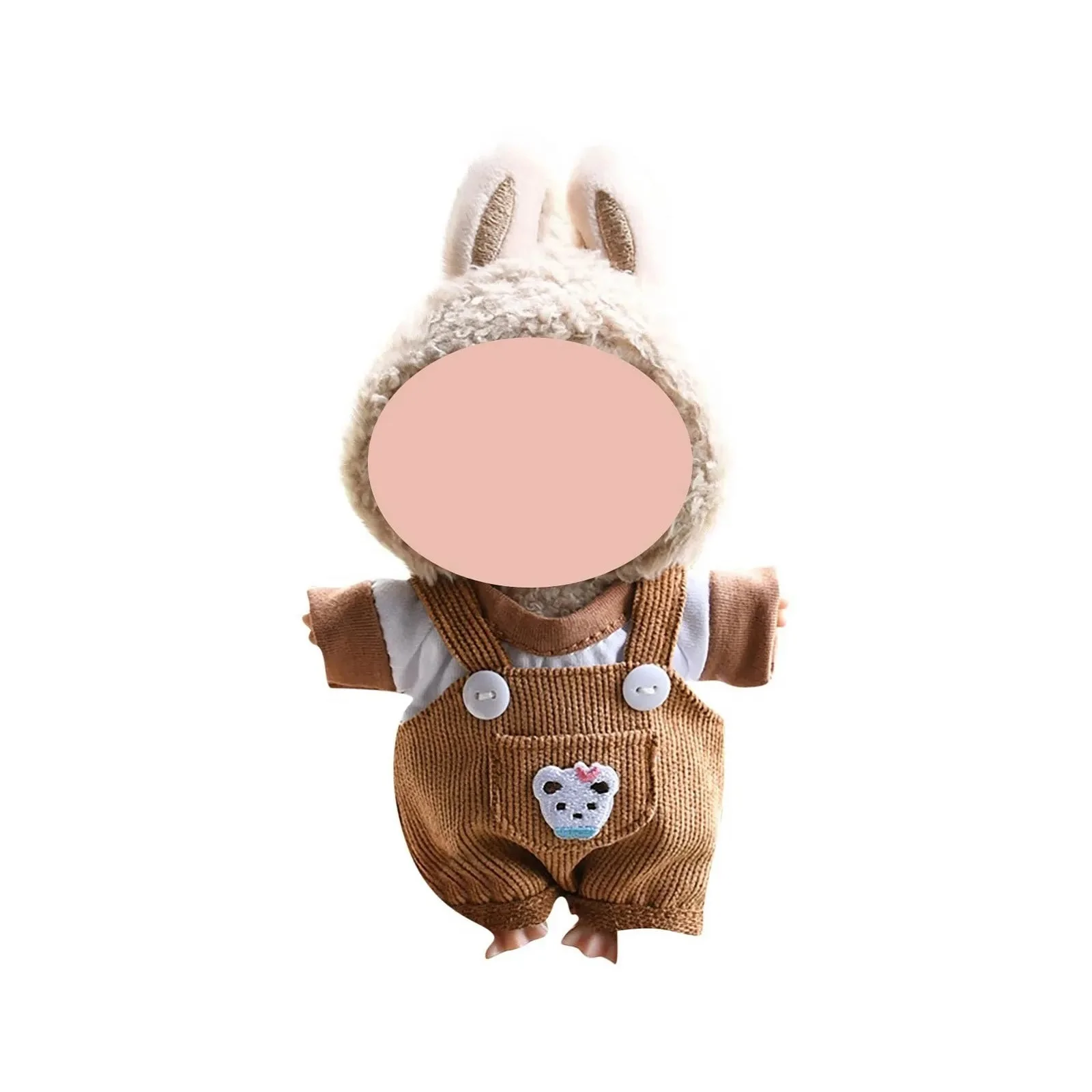 

For Labubu Doll Clothes Overall Hoodies Set Doll Clothes Color Match Hoodies Dolls Accessories Cute Decoration Little Cloths