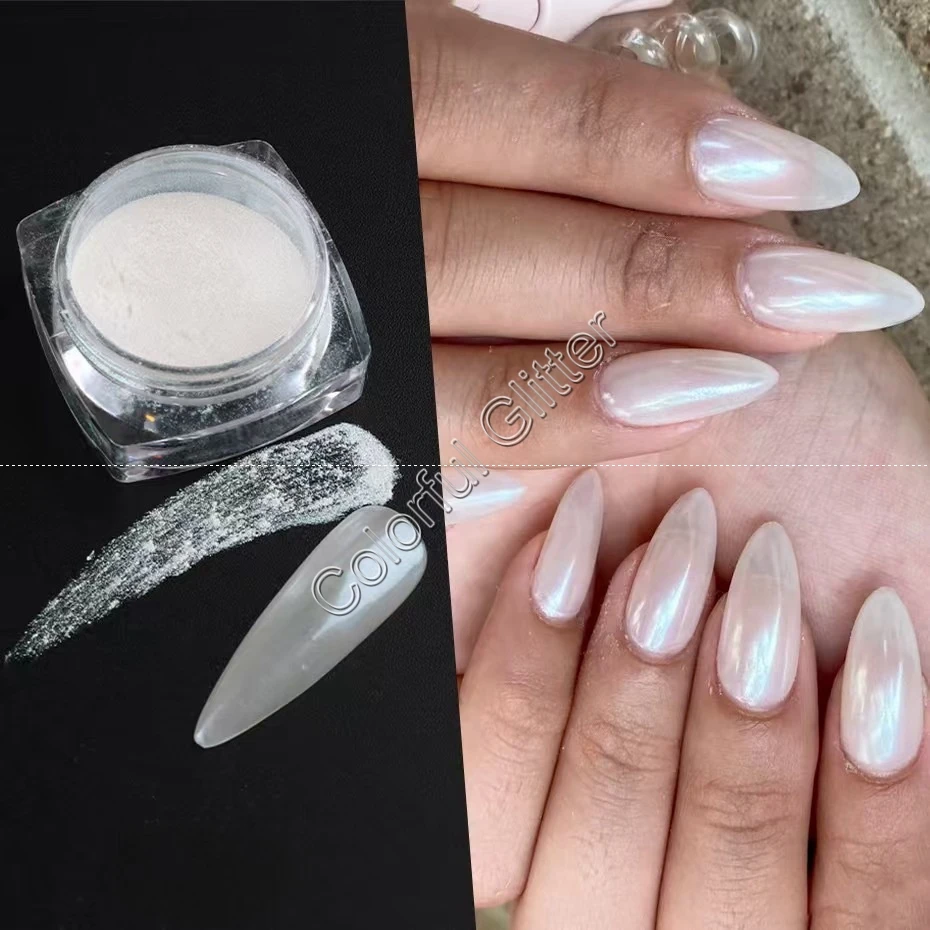 5 Colors Pearl White Aurora Pigment Borealis Moonlight Mirror Glitter Dust Pigment Powders for DIY Gel Nail Art Polish Makeup image 4