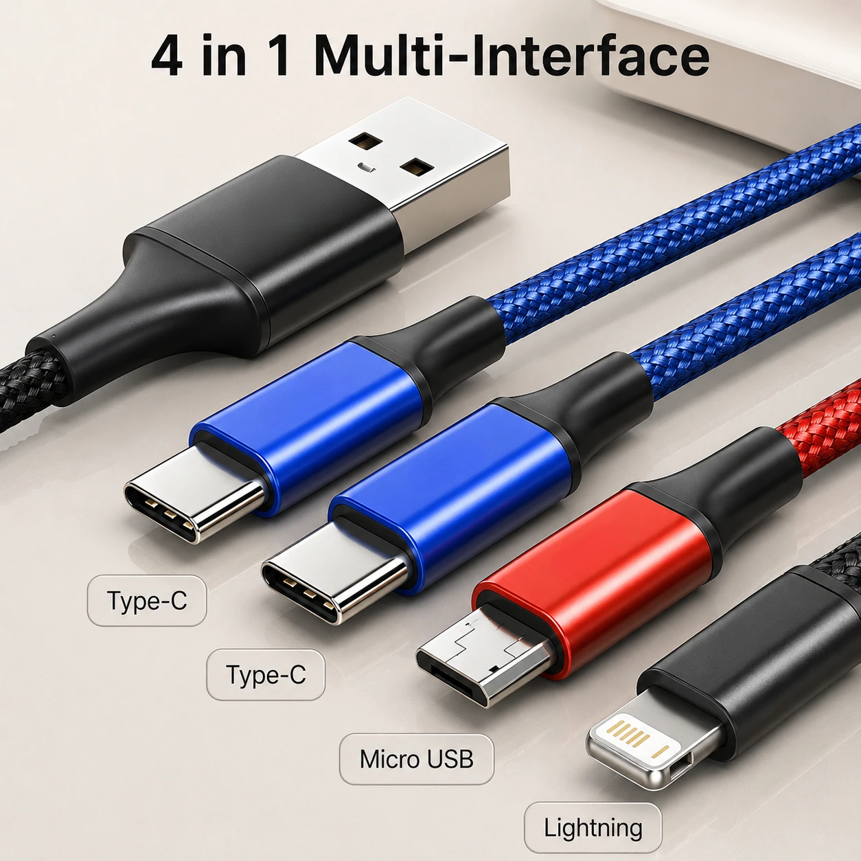 1.2m braided USB charging cable