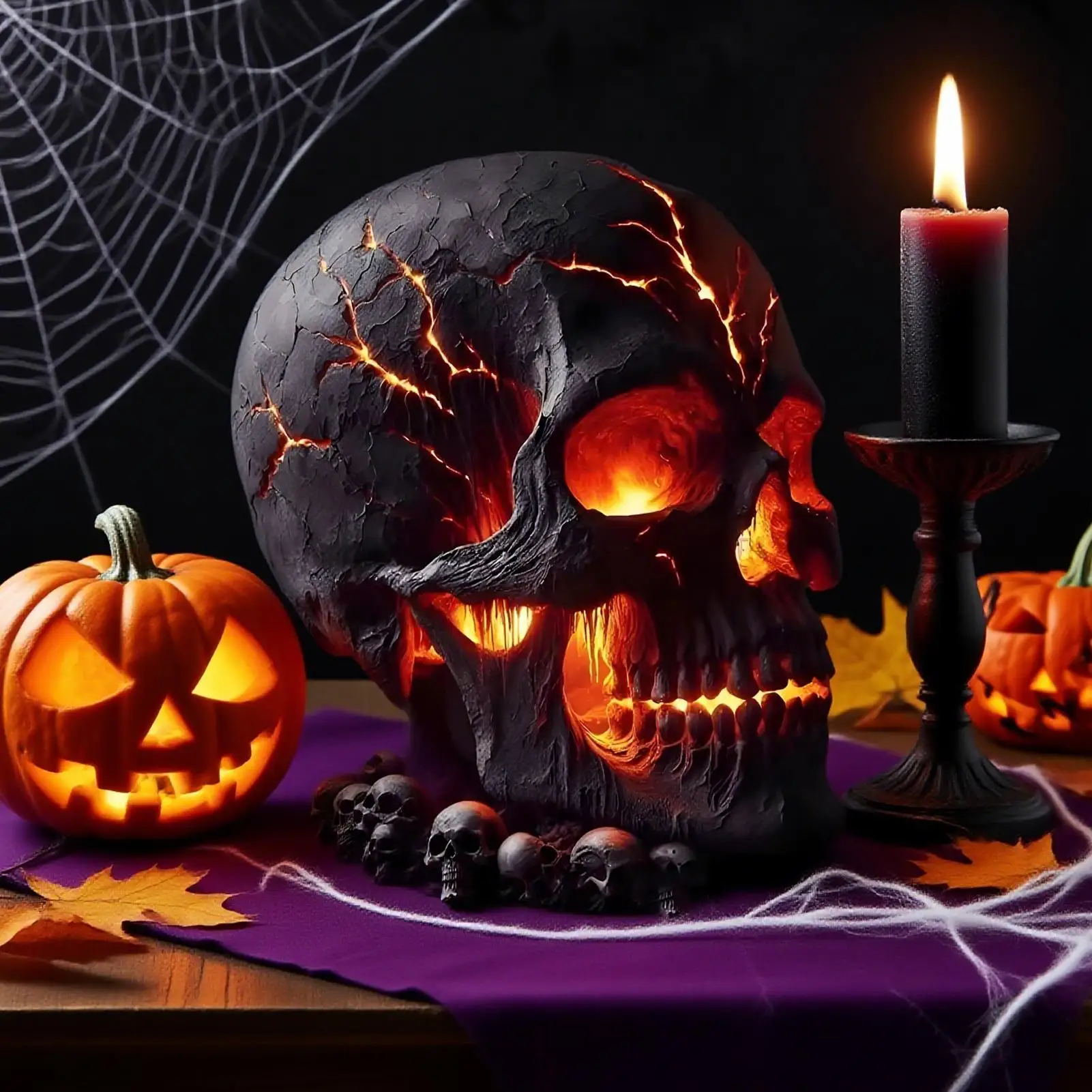 Halloween Skull Lamp Skull Flame Desk Lamp Halloween Decorations Gothic Home Decorations Spooky Decor for Party Living Room