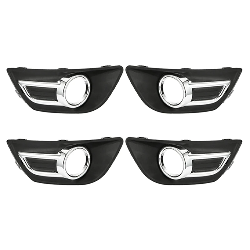 

2 Pair For Citroen C4 2008-2011 Chrome Front Bumper Fog Lamp Light Cover Front Fog Lamp Frame