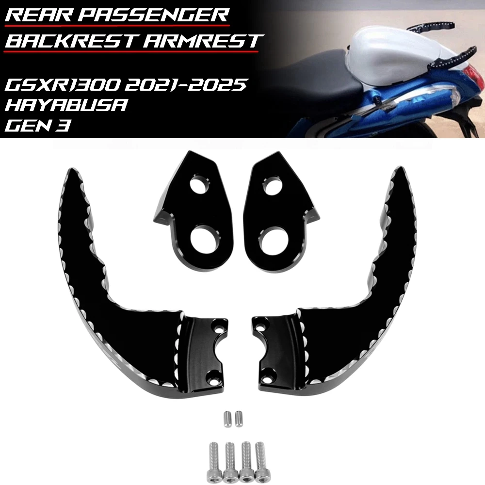 

Motorcycle CNC Aluminum Rear Passenger Backrest Armrest for SUZUKI Hayabusa GSXR1300 Gen 3 2021-2025