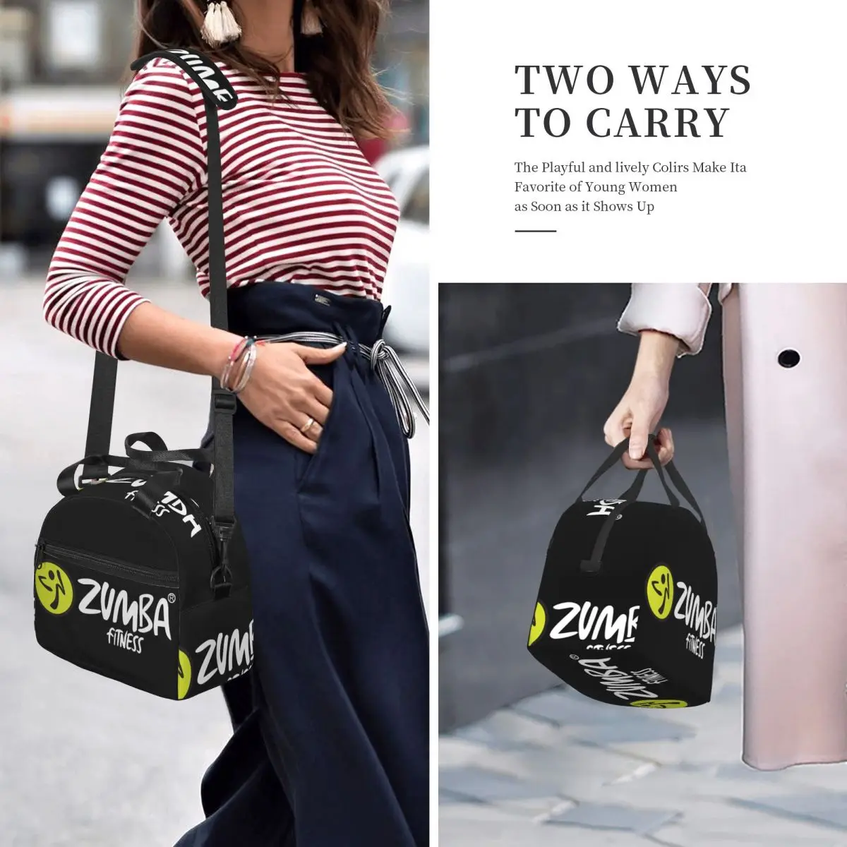 Z-Zumbaed Insulated Lunch Bags With Adjustable Shoulder Strap Food Container Bags Reusable Large Cooler Thermal Bento Box