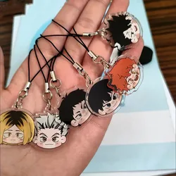 Haikyuu catena del telefono cellulare Kozume Kenma Shoyo Hinata corda appesa versione Q ciondolo acrilico carino Anime merci accessori regalo