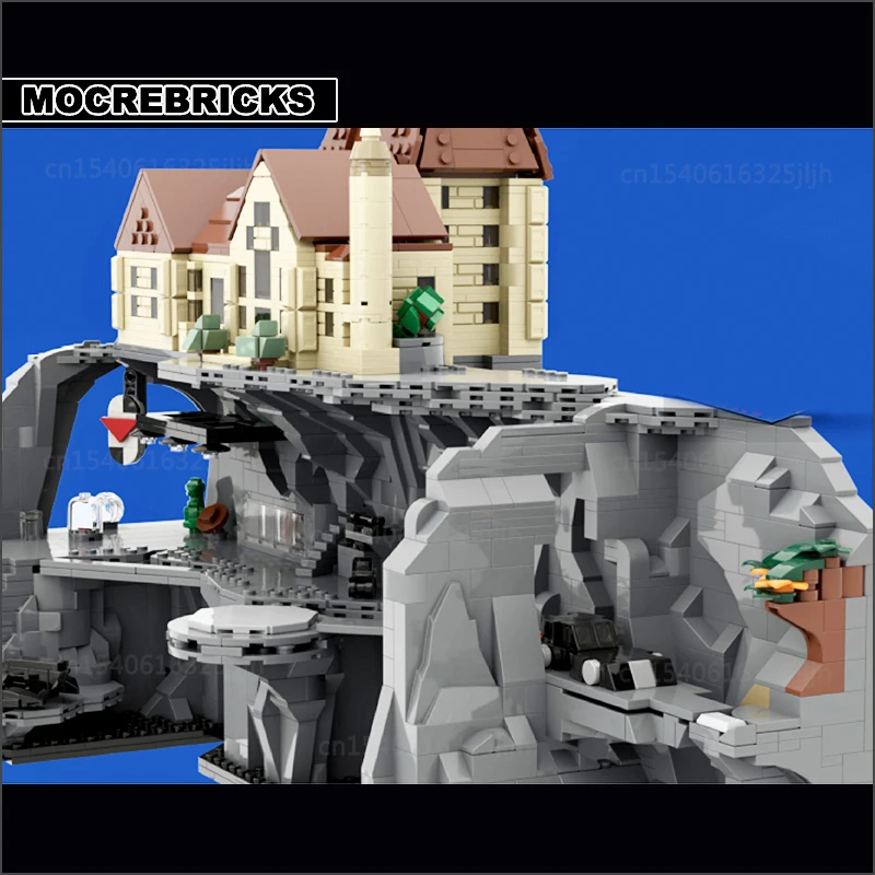 Famosa architettura di scene cinematografiche La serie animata MOC Building Blocks Micro Batcave Tecnologia Mattoni Modello Fai da te Giocattoli per bambini Regali