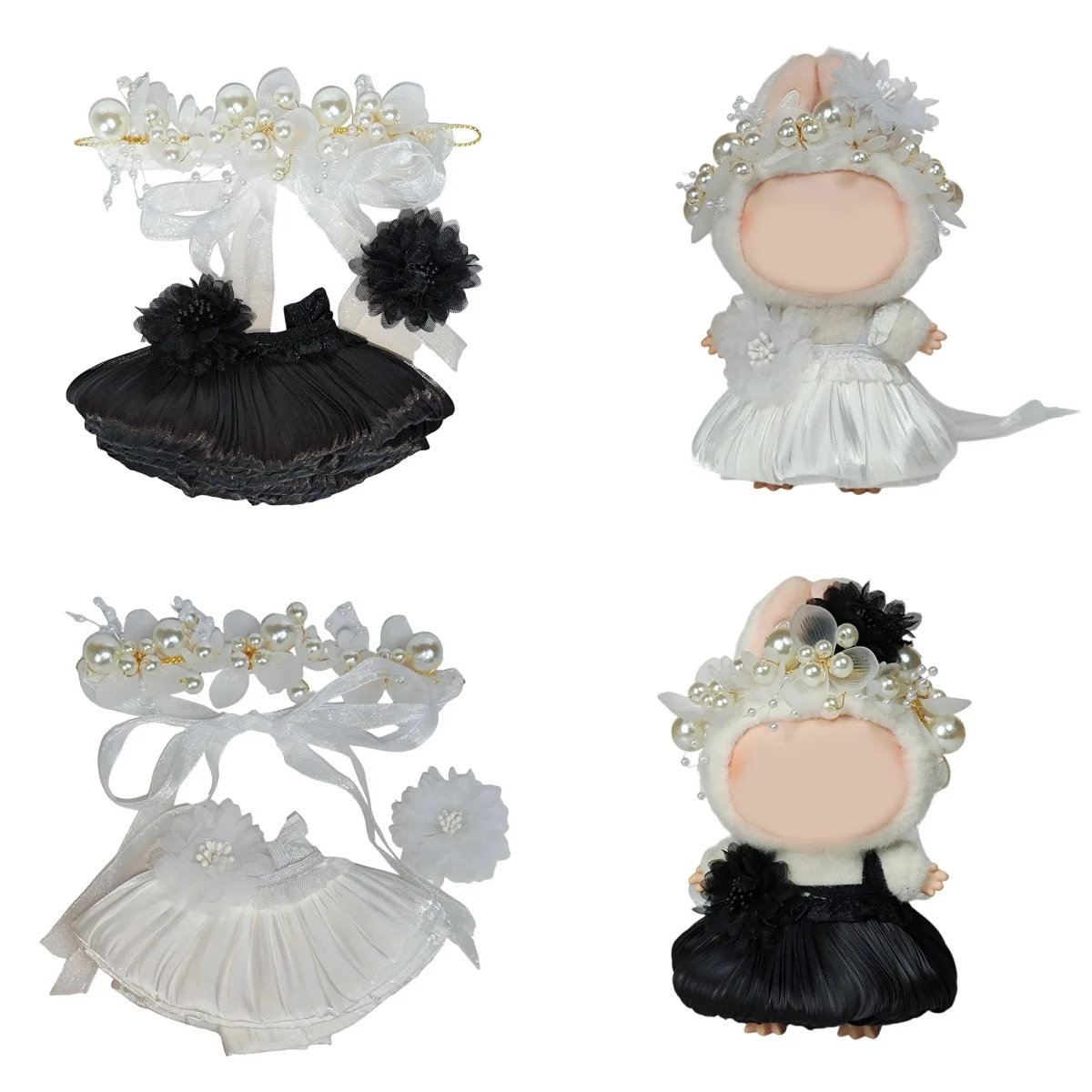 

For 15-17cm clothes for labubu Skirt with Pearl Hair Accessory I II Idol Dolls Korea Kpop Doll DIY Clothing Gifts