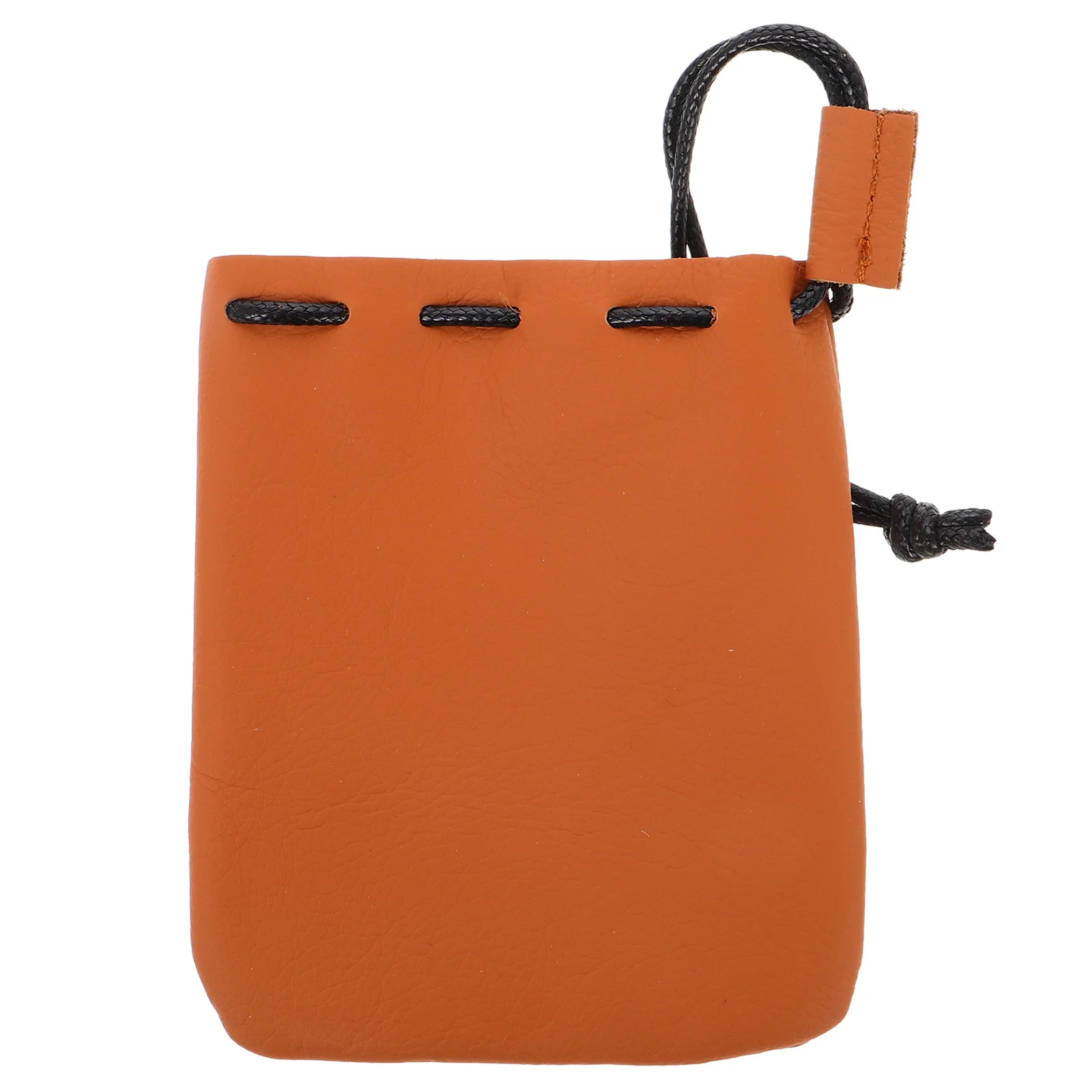 

Artificial Drawstring Coin Bag Brown Vintage Pouch Secure Closure Small Coin Purse Change Holder for Men Women Wallet