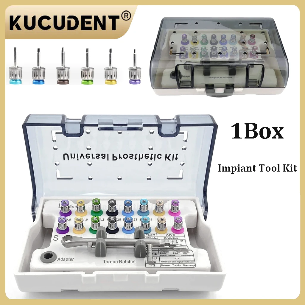

Colorful Dental Implant Screwdriver Set Universal Torque Wrench Kit Ratchet Driver for Prosthetic Repair Restoration Tools