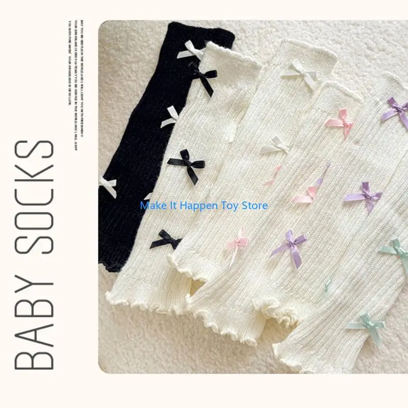 28EC جوارب أنبوبية طويلة للفتيات مع أقواس جوارب طويلة عصرية للأطفال أقواس زينة إكسسوار ممتاز للمدرسة والحفلات #3