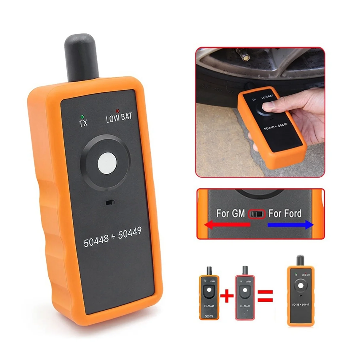 2 in 1 TPMS Relearn Tool, EL-50448 EL-50449 Tire Pressure Monitor Sensor System Activation Tool for