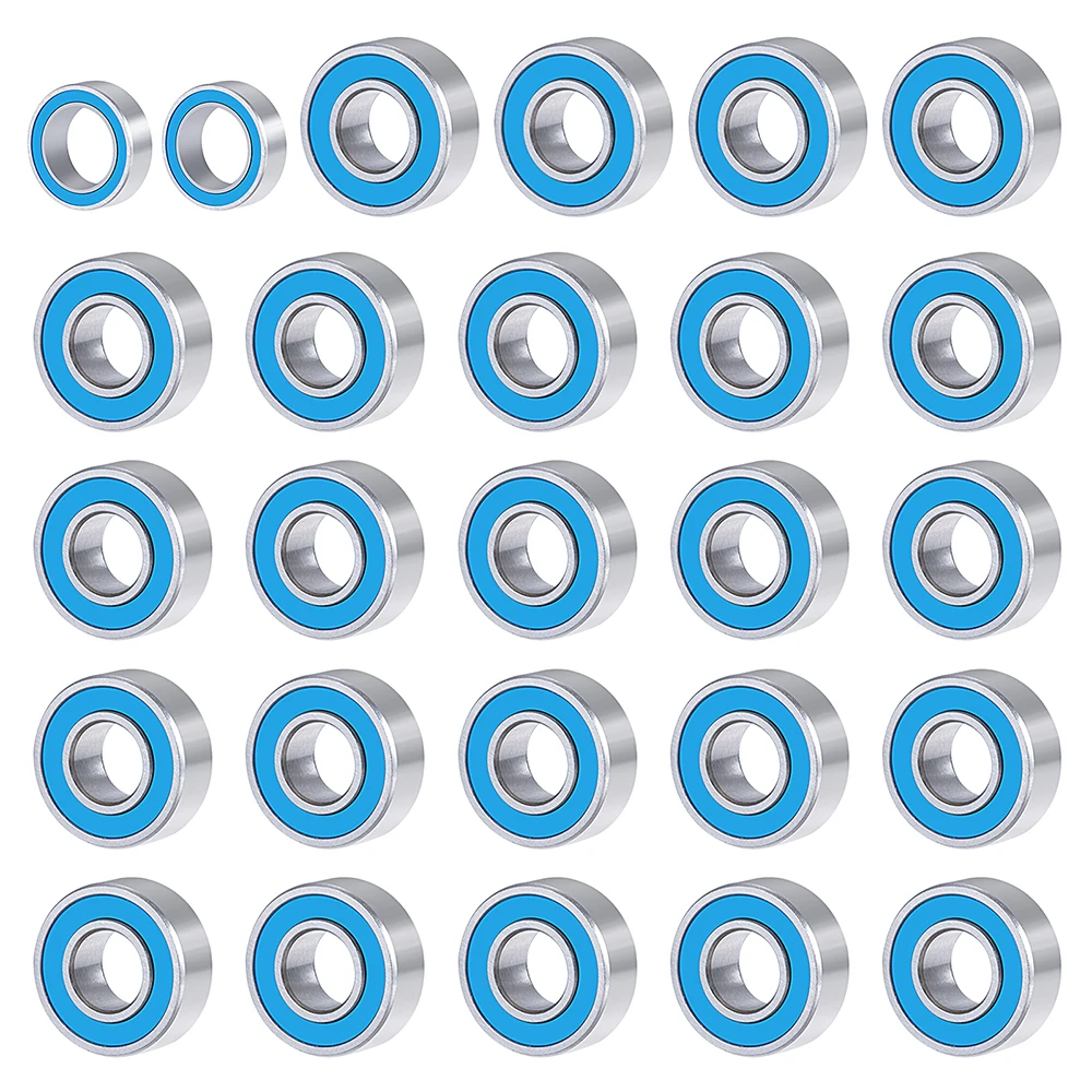 TRINOOD 26Pcs Rubber Sealed Bearing Kit for Tamiya TL-01, WR-01, GF-01 Upgrade Accessories