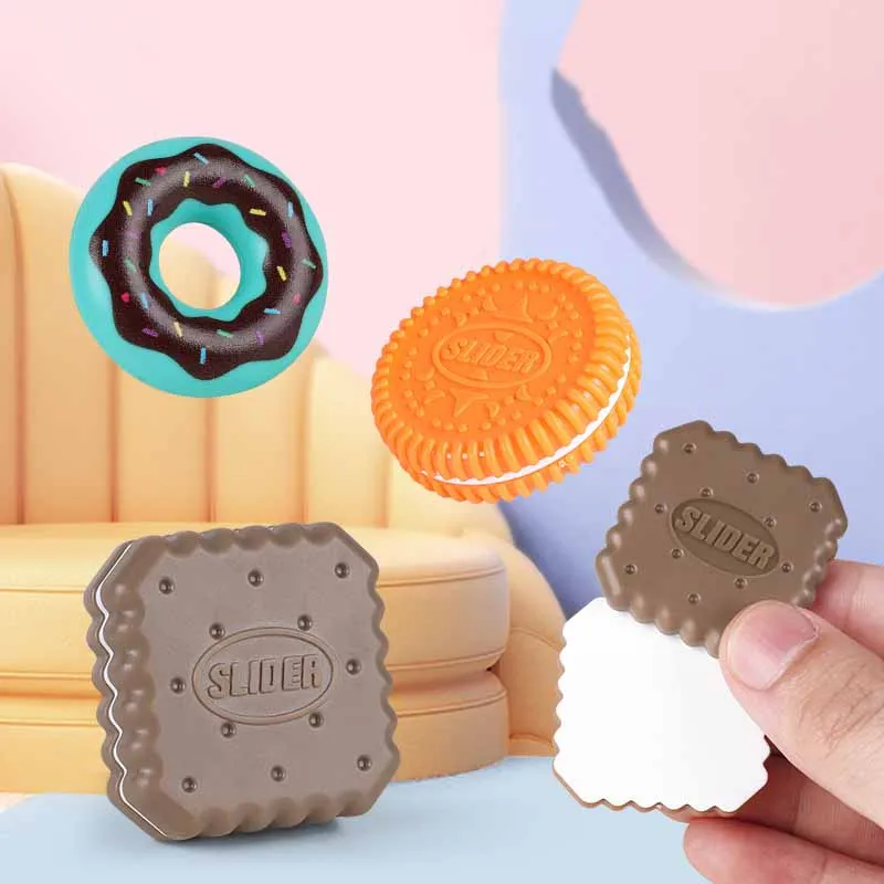 New Simulation Cookies Donuts Magnetic Cube EDC Push Card Toys Creative Fun Fingertip Gadgets Decompression Anxiety Relief Toys