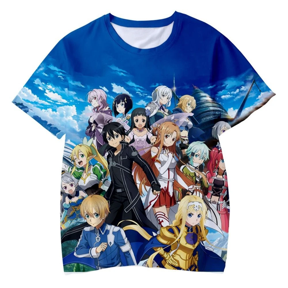 2026 Summer Fashion New Sword God Domain 3D Printing Fast Drying Hip Hop Outdoor Sports Street Parent Child Round Neck T-shirt